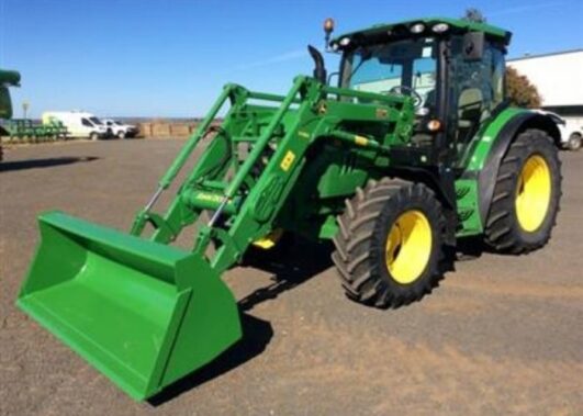 John Deere 6105R Cab Tractor with Loader & Bucket