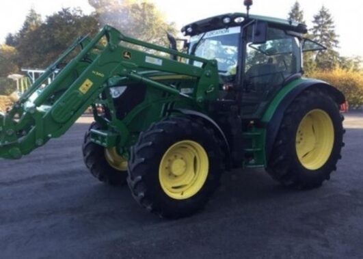 John Deere 6105R Cab Tractor with Loader & Bucket